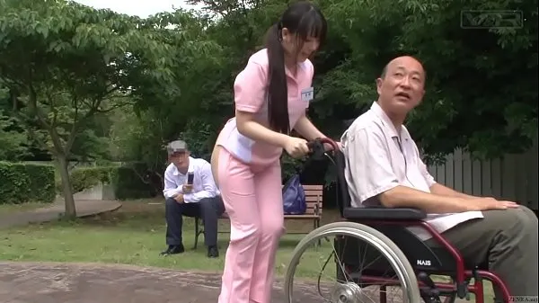 Subtitled bizarre Japanese half naked caregiver outdoors Klip bagus yang keren