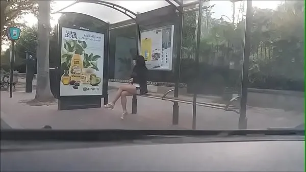 Hot bitch at a bus stop fine Clips