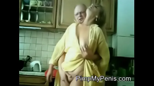 Hot old couple having fun in cithen fine Clips