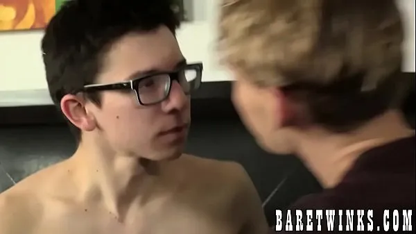 Hot Nerdy young twink blasts a load out while riding raw cock fine Clips