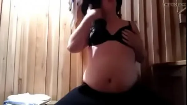 Hotte Goth Trans Girl cumming in her sauna fine klip
