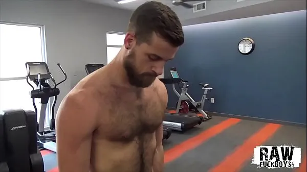 Hot Hairy stud tugs his cock after the gym fine Clips