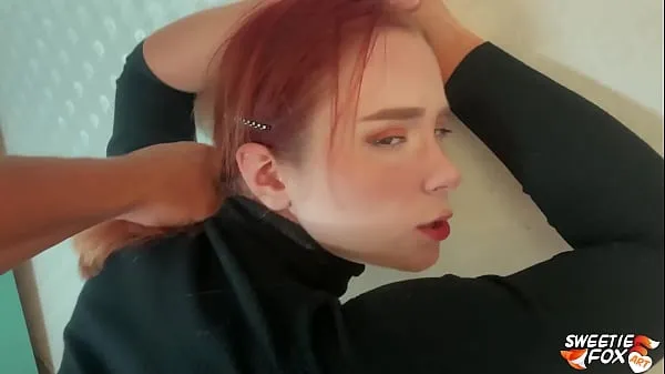 Heta Man Facefuck, Rough Pussy Fuck of Obedient Redhead and Cum on Tits fina klipp