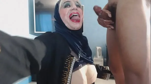 Hot cumshot on my hijab fine klipp