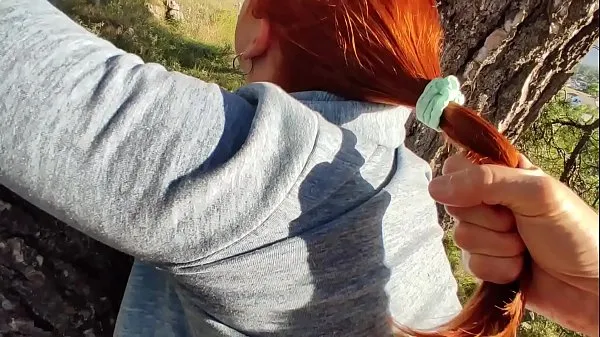Hot OUTDOOR SEX. Hard Fucking Redhead Horny Curvy in the Park fine Clips