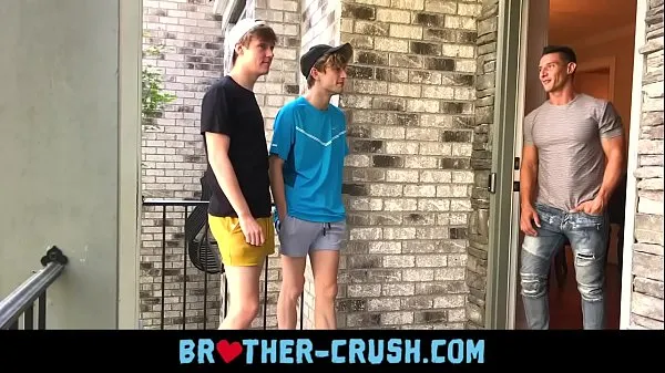 Hot Hot Stepbrothers fuck their horny older neighbour in gay threesome fine Clips