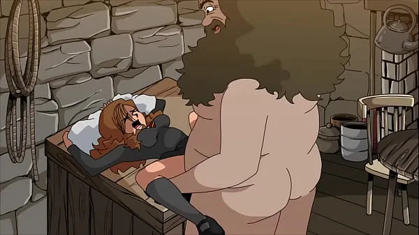 Fat man destroys teen pussy (Hagrid and Hermione คลิปดีๆ ยอดนิยม