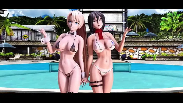 MMD R18 Bikini-NUDE Mikasa Ackerman adult Angela Balzac R18 clipes excelentes