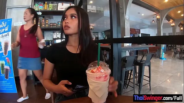 Hete Starbucks coffee date with gorgeous big ass Asian teen girlfriend fijne clips