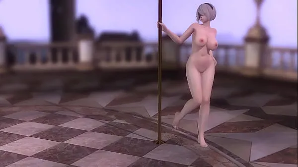 Horúce MMD 2B Nude Pole Dance (DOA5LR) (by teragurl90 jemné klipy