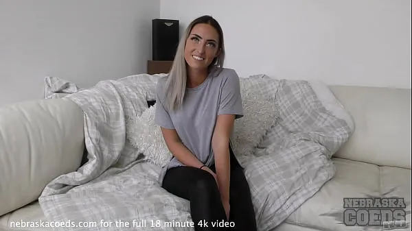 hot dirty blonde does her first time ever video on white casting couch مقاطع رائعة