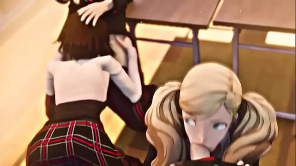 Hot Ann and Makoto give blowjobs (Persona 5 fine Clips