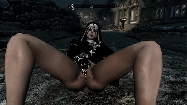 Hot Skyrim : 2 nuns masturbating with leather gloves in front of everyone fine Clips
