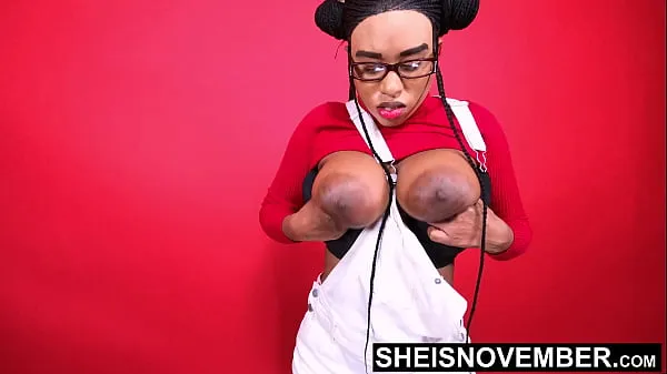 Hot I'm Erotically Posing My Large Natural Tits And Huge Brown Areolas Closeup Fetish, Bending Over With My Big Boobs Bouncing, Petite Busty Black Babe Sheisnovember Jiggling Her Saggy Bomb Shells While Bending Over After Sitting on Msnovember fine Clips