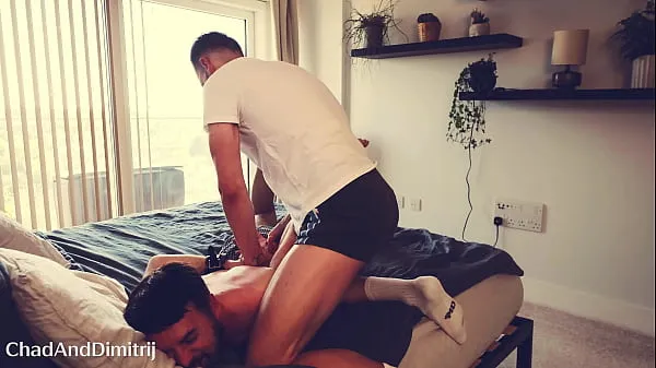 Hot strugglefuck dom top ties up friend and barebacks his holes fine Clips