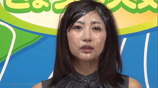 Heta News Announcer BUKKAKE, Japanese, censored, second girl fina klipp