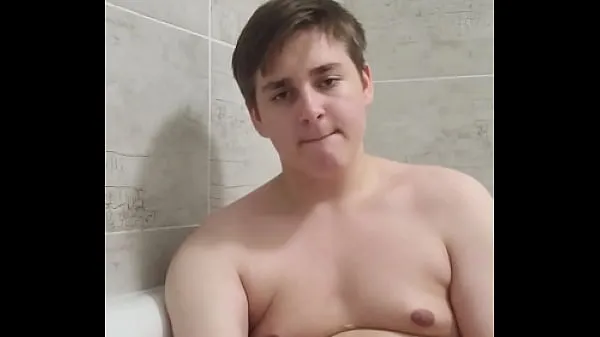 Hot Chubby boy plays and washes himself fine Clips