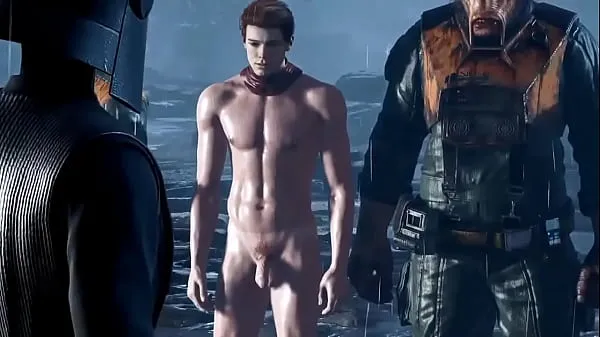 Hot Hot naked 3D male character in game fine Clips