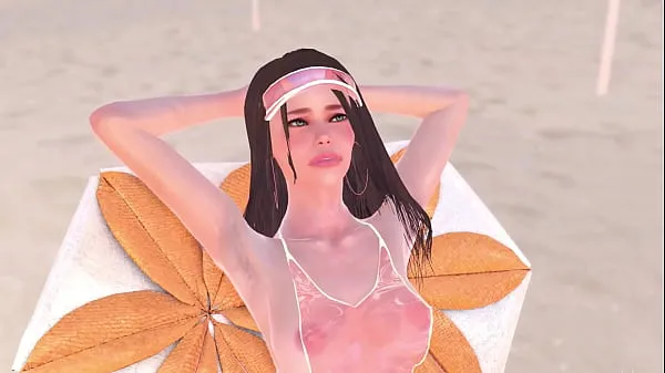 Hot Animation naked girl was sunbathing near the pool, it made the futa girl very horny and they had sex - 3d futanari porn fine Clips
