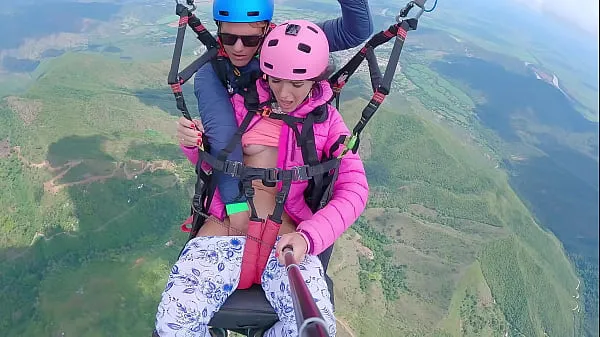 Hot Wet Pussy SQUIRTING IN THE SKY 2200m High In The Clouds while PARAGLIDING fine Clips
