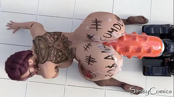 Hot Extreme Monster Dildo Anal Fuck Machine Asshole Stretching - 3D Animation fine Clips
