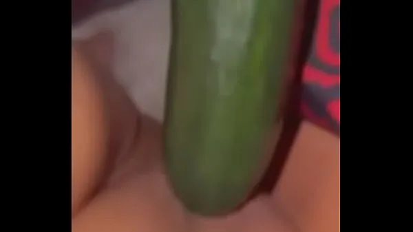 Hot Wife fucks her pussy with cucumber fine Clips