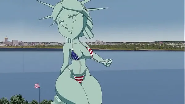 Žhavé Liberty Statue jemné klipy