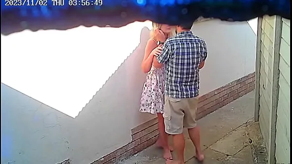 Cctv camera caught couple fucking outside public restaurant Klip halus panas