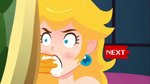 Princess Peach Very sloppy blowjob, deep throat and Throatpie - Games clips excelentes
