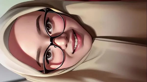 Heiße Hijab-Mädchen zeigt ihr Haarfeine Clips